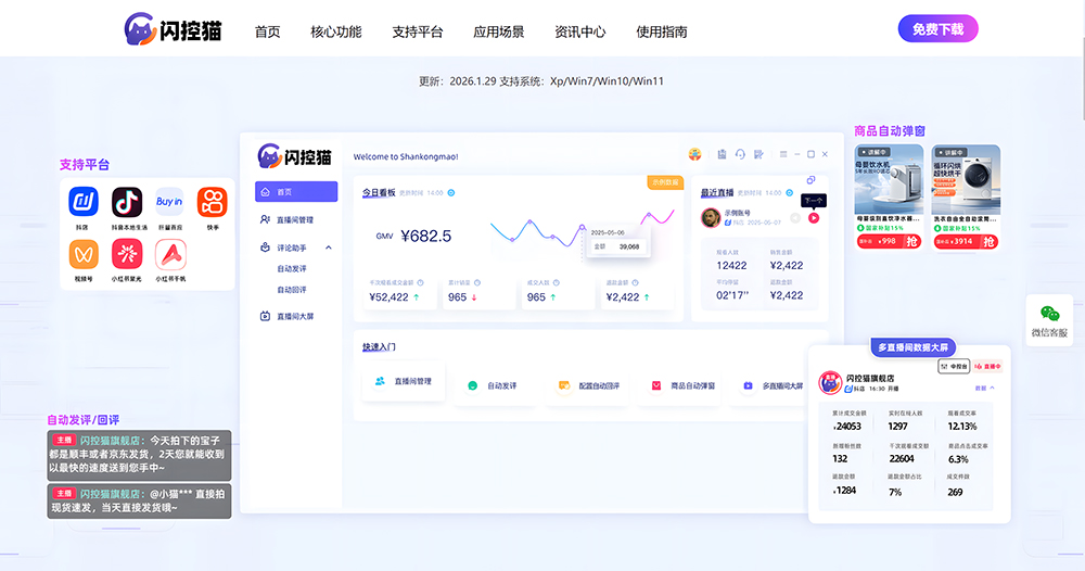 TikTok Live Streaming, E-commerce Operations, Risk Control, Comment Management, Maixiaokong